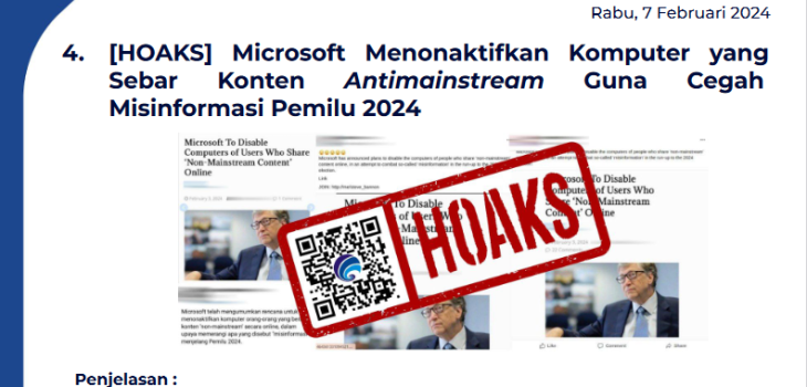Isu Hoaks 7 Februari 2024