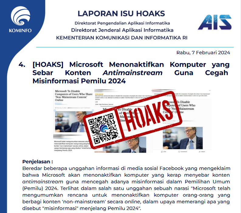 Isu Hoaks 7 Februari 2024