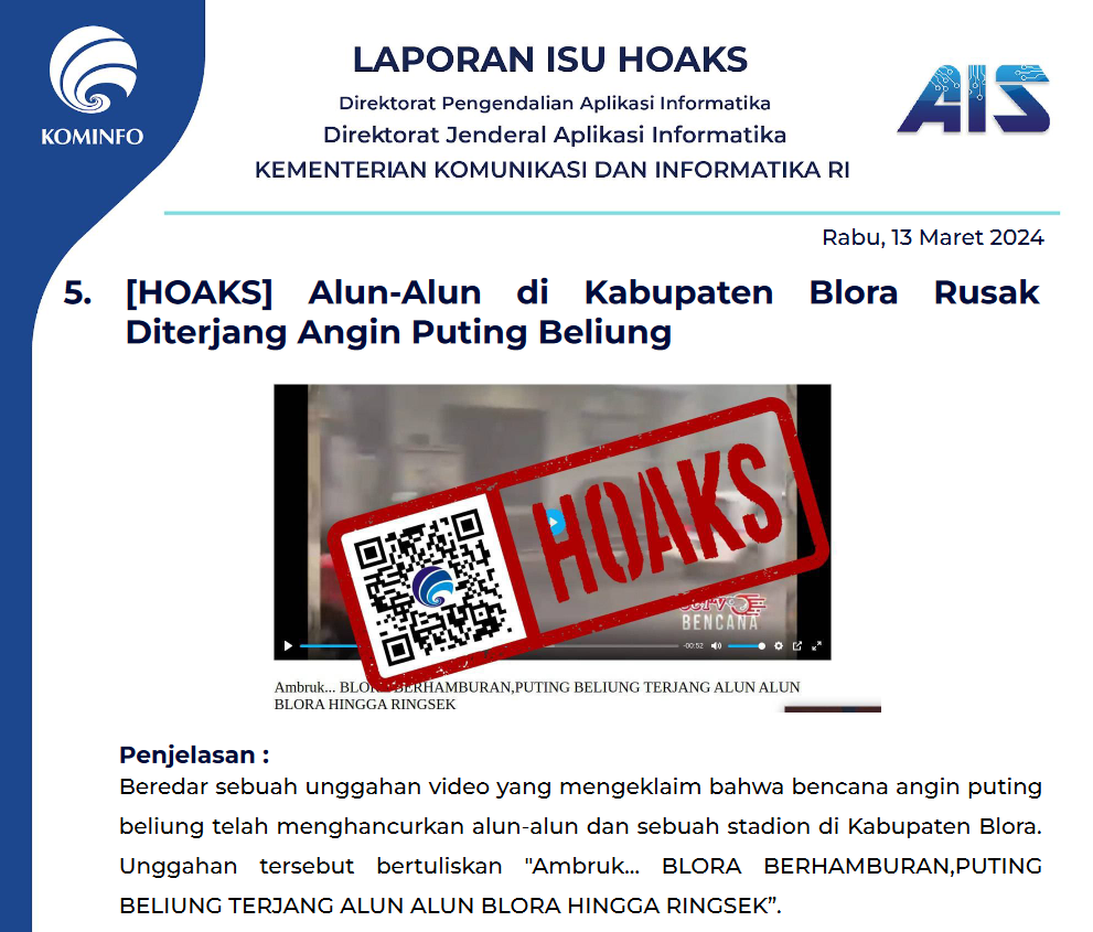 Isu Hoaks 13 Maret 2024