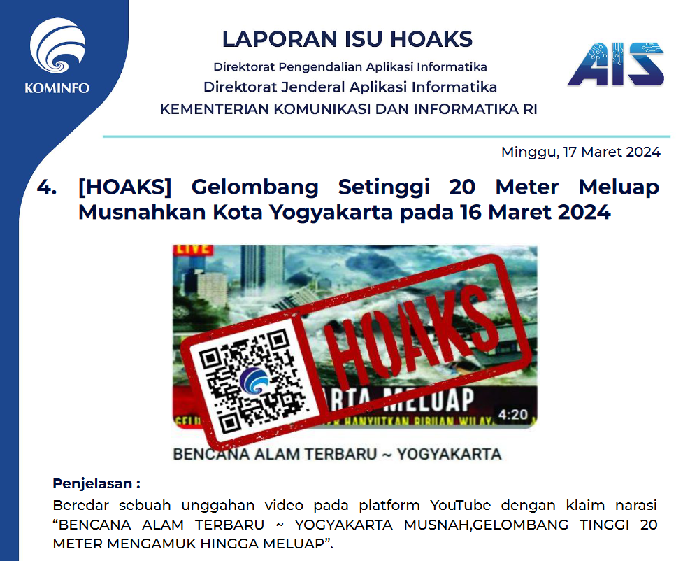Isu Hoaks 17 Maret 2024
