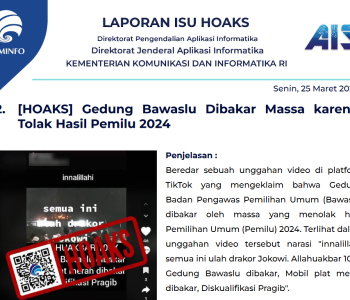 Isu Hoaks 25 Maret 2024