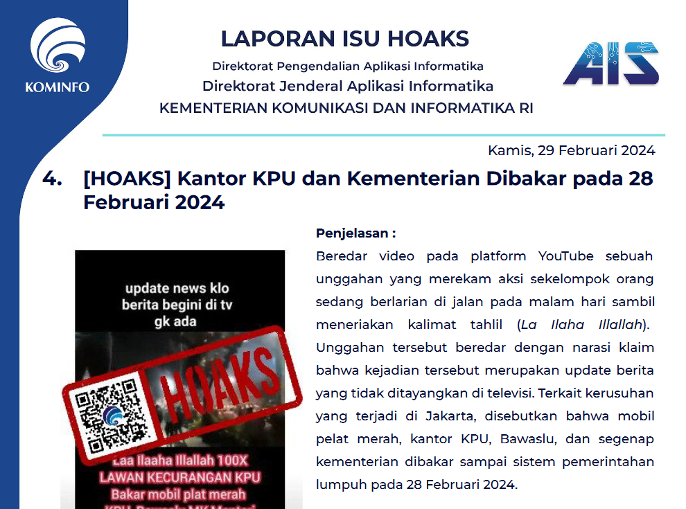 Isu Hoaks 29 Februari 2024