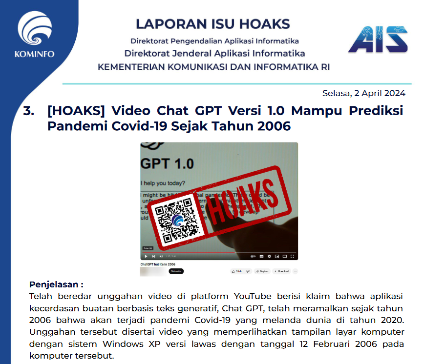 Isu Hoaks 2 April 2024