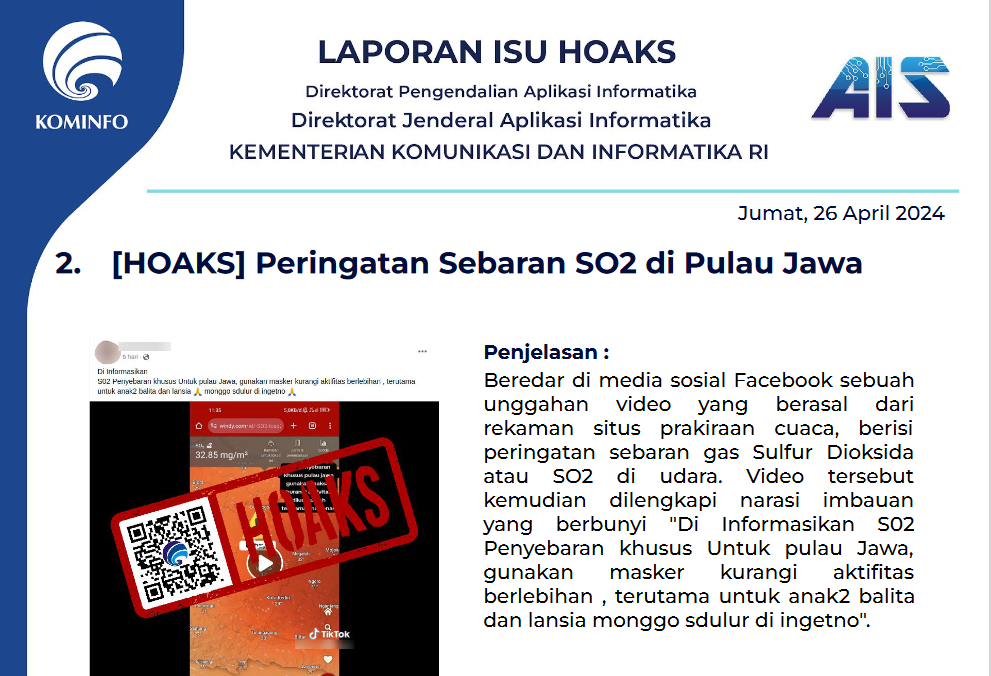 Isu Hoaks 26 April 2024