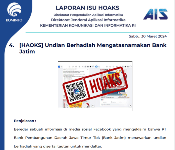 Isu Hoaks 30 Maret 2024