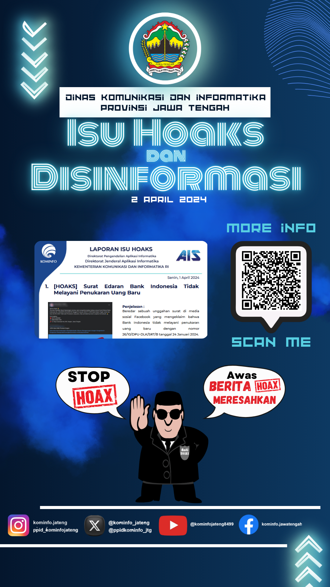 Isu Hoaks & Disinformasi 1 April 2024 Grafis