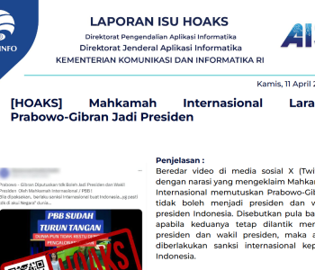 Isu Hoaks & Disinformasi 11 April 2024