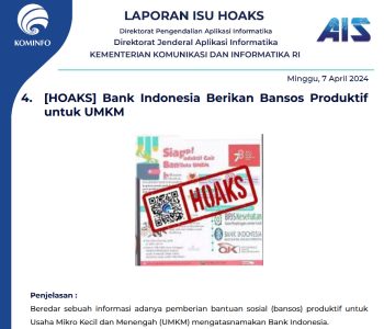 Isu Hoaks & Disinformasi 7 April 2024