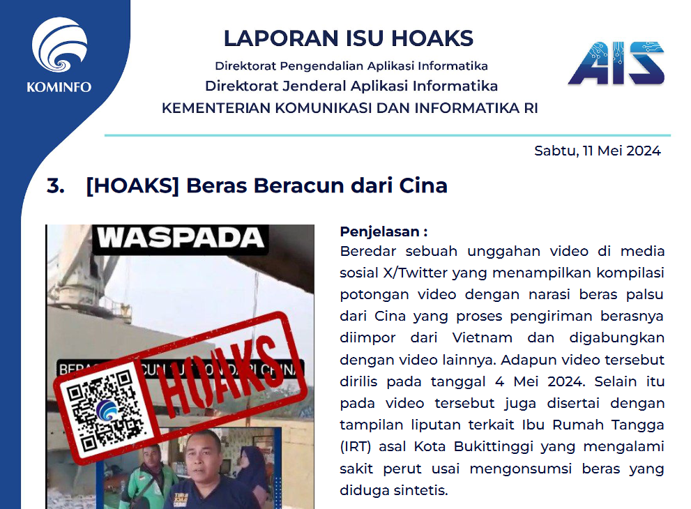 Isu Hoaks 11 Mei 2024
