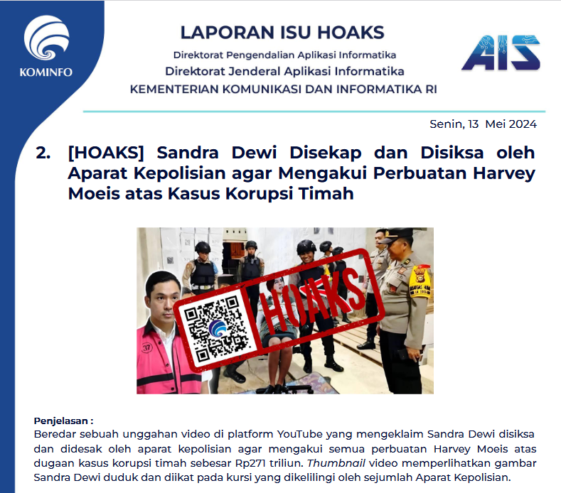 Isu Hoaks 13 Mei 2024
