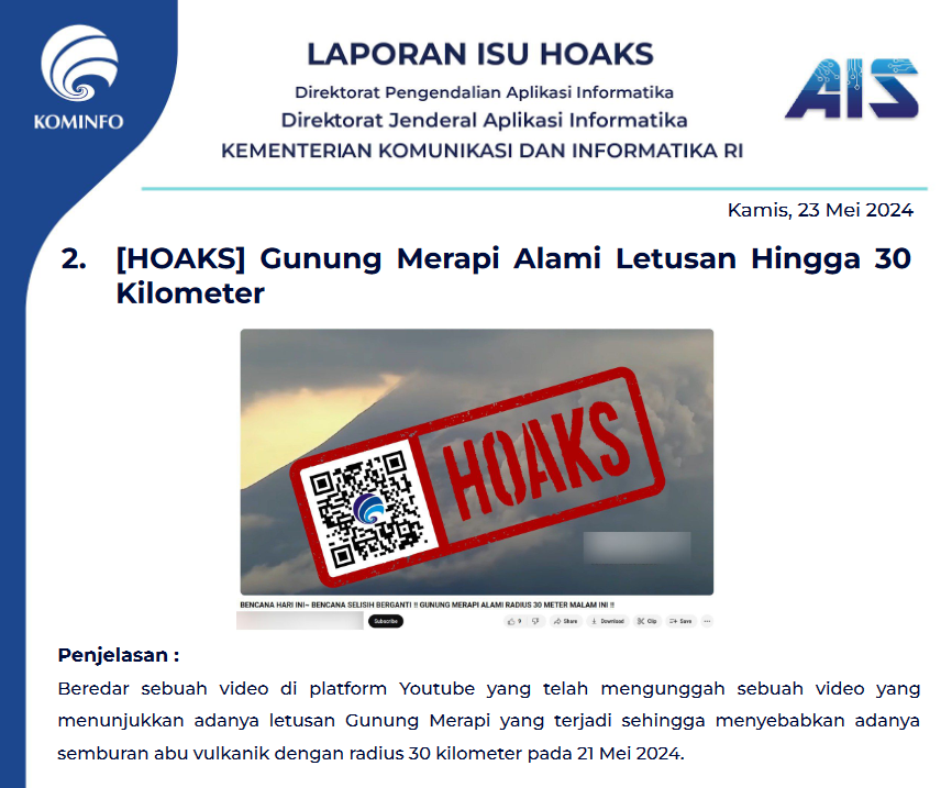 Isu Hoaks 23 Mei 2024
