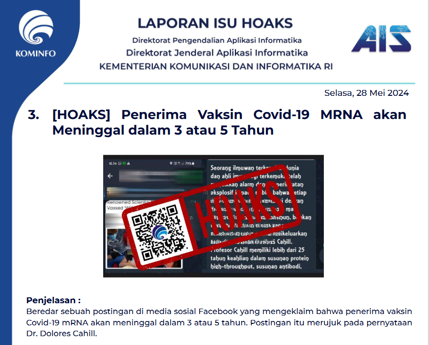 Isu Hoaks 28 Mei 2024