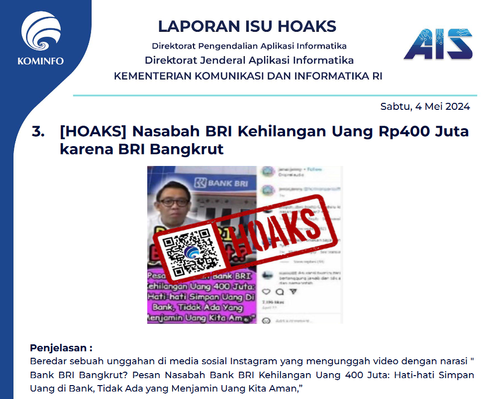 Isu Hoaks 4 Mei 2024