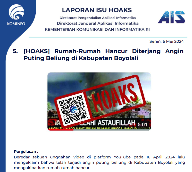 Isu Hoaks 6 Mei 2024