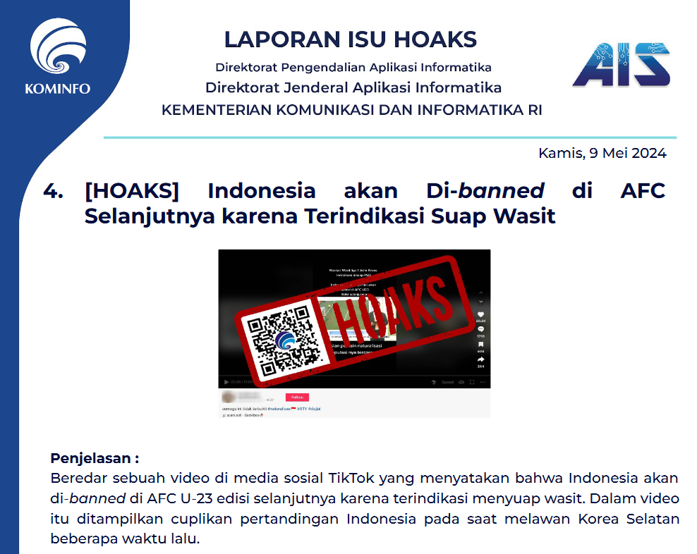 Isu Hoaks 9 Mei 2024