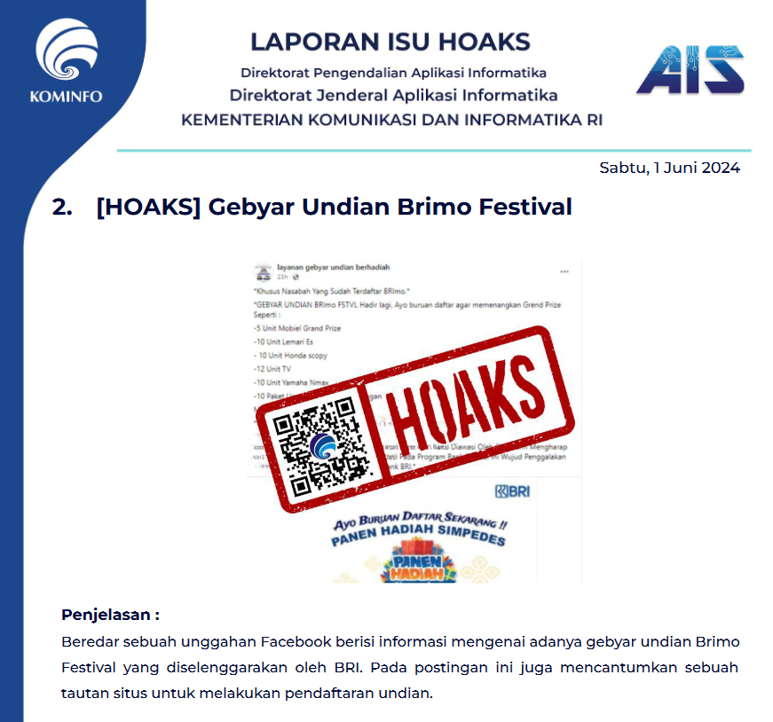 Isu Hoaks 1 Juni 2024