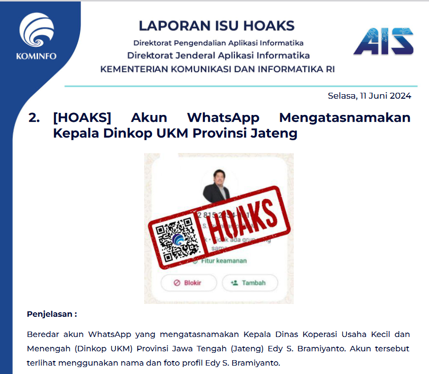 Isu Hoaks 11 Juni 2024