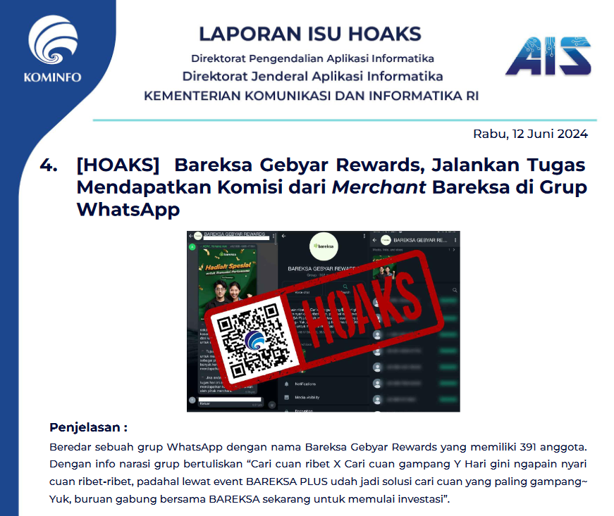 Isu Hoaks 12 Juni 2024