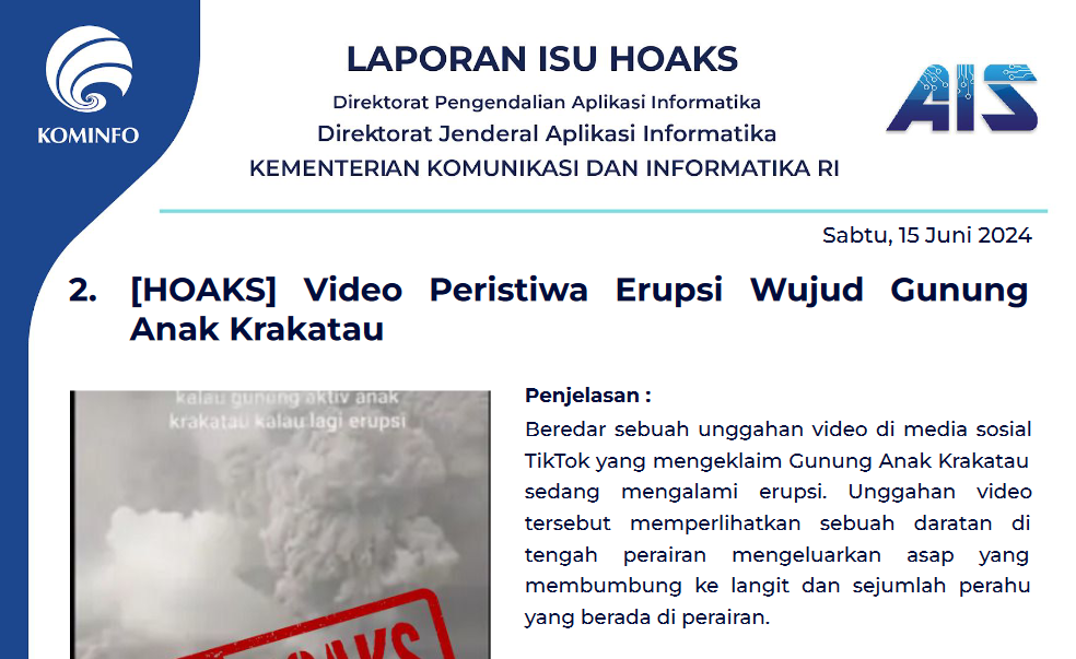 Isu Hoaks 15 Juni 2024