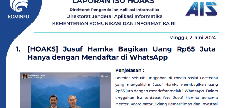 Isu Hoaks 2 Juni 2024