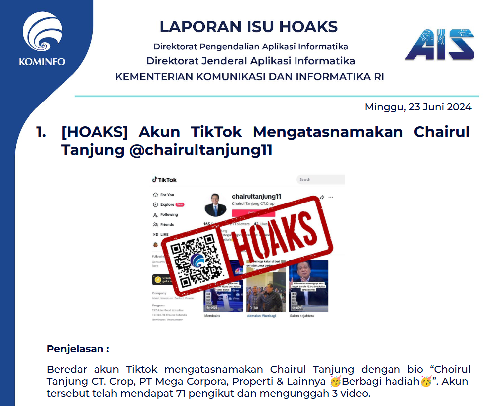 Isu Hoaks 23 Juni 2024