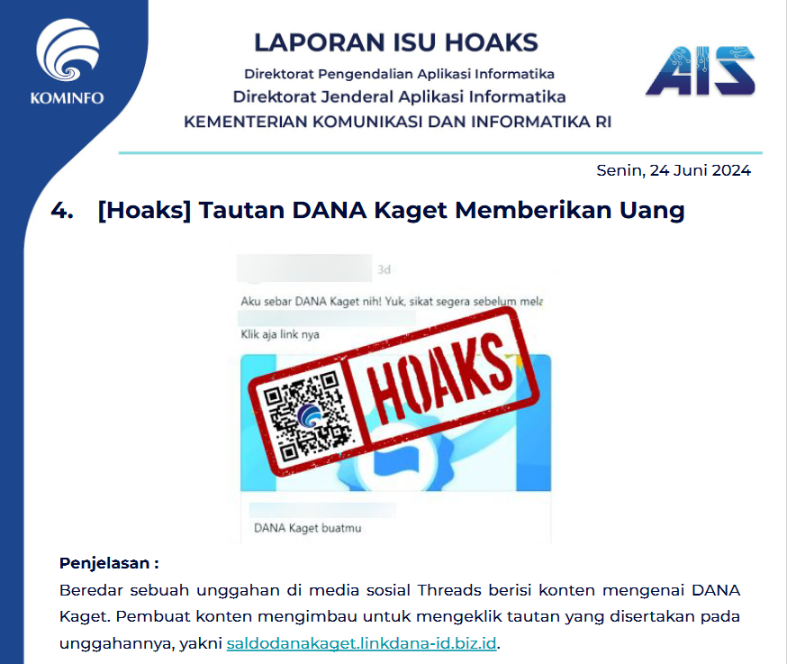 Isu Hoaks 24 Juni 2024