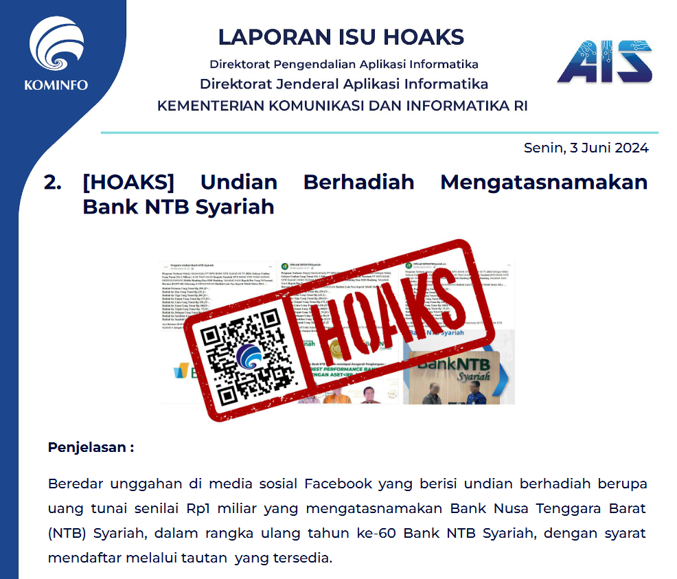 Isu Hoaks 3 Juni 2024