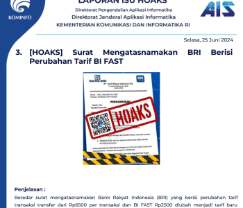 Isu Hoaks & Disinformasi 26 Juni 2024