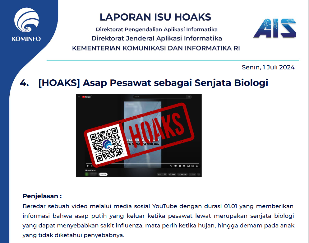 Isu Hoaks 1 Juli 2024