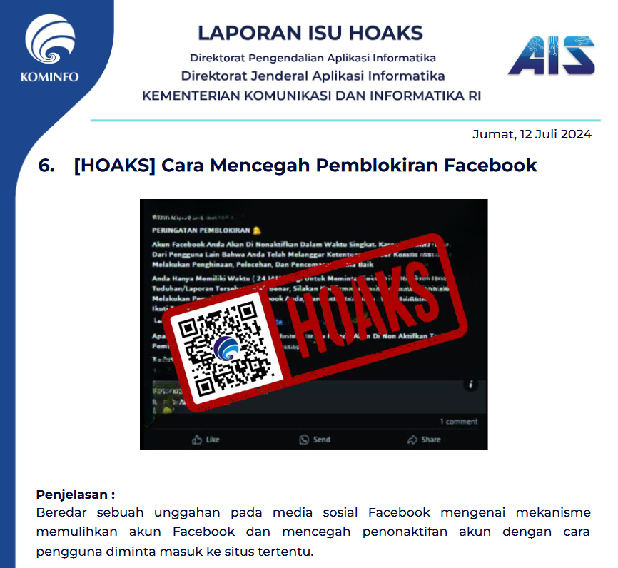 Isu Hoaks 12 Juli 2024