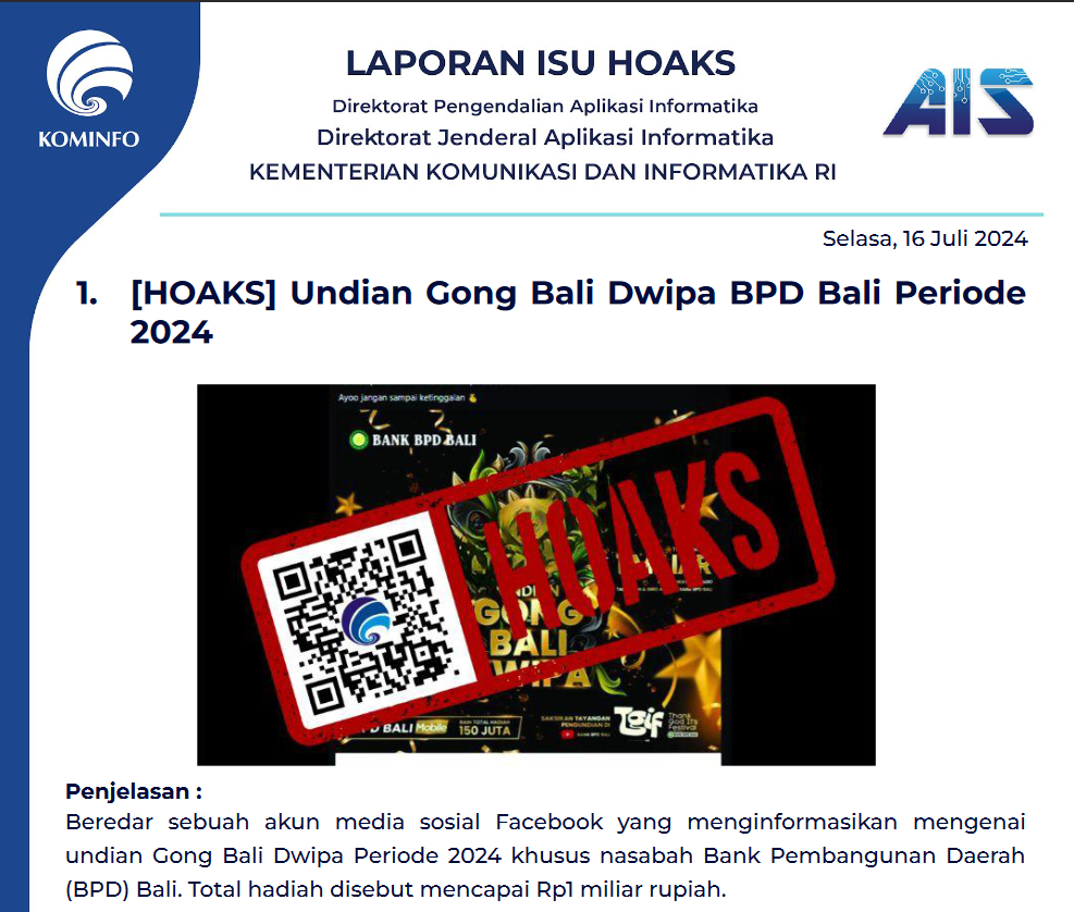 Isu Hoaks 16 Juli 2024