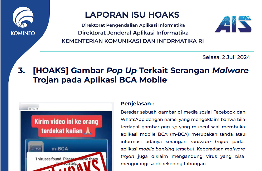 Isu Hoaks 2 Juli 2024