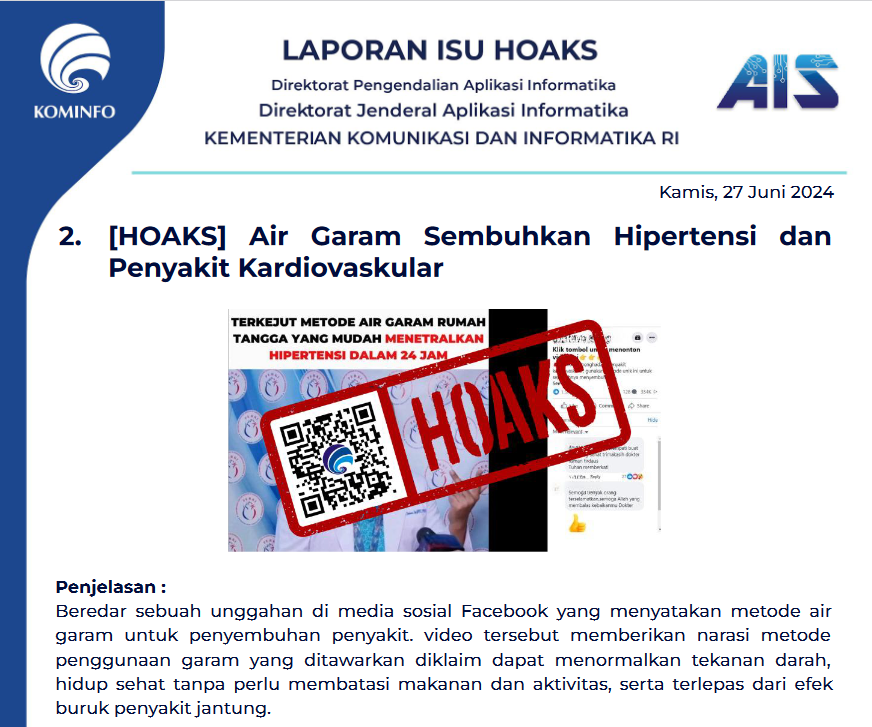 Isu Hoaks 27 Juni 2024