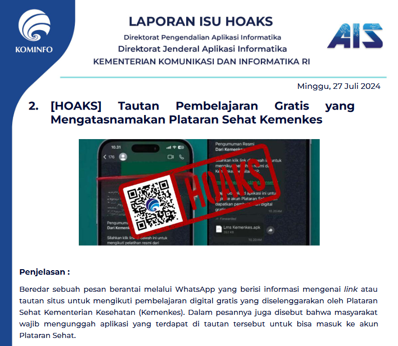 Isu Hoaks 28 Juli 2024