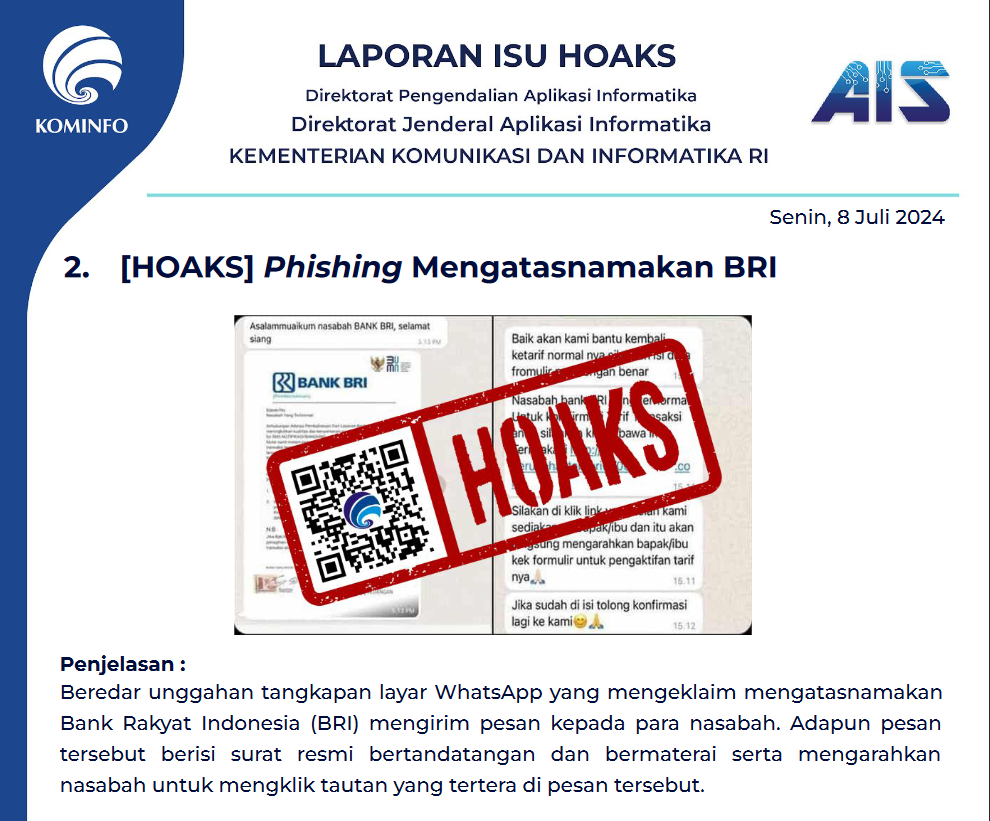 Isu Hoaks 8 Juli 2024