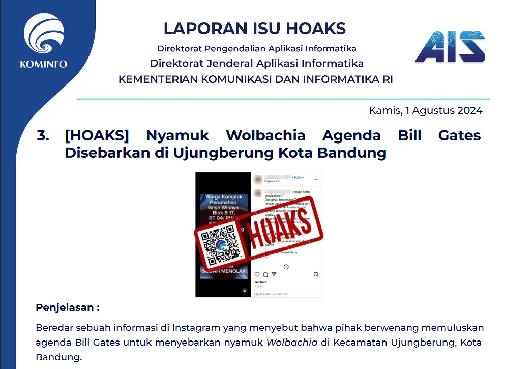 Isu Hoaks 1 Agustus 2024