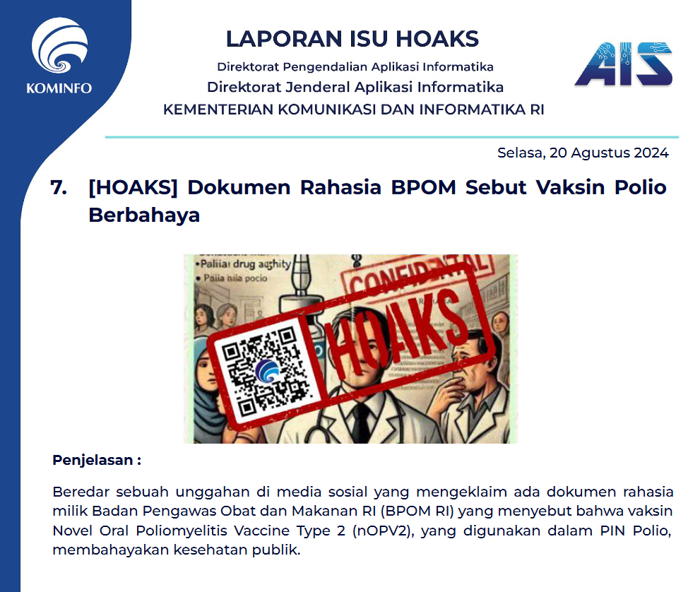 Isu Hoaks 20 Agustus 2024