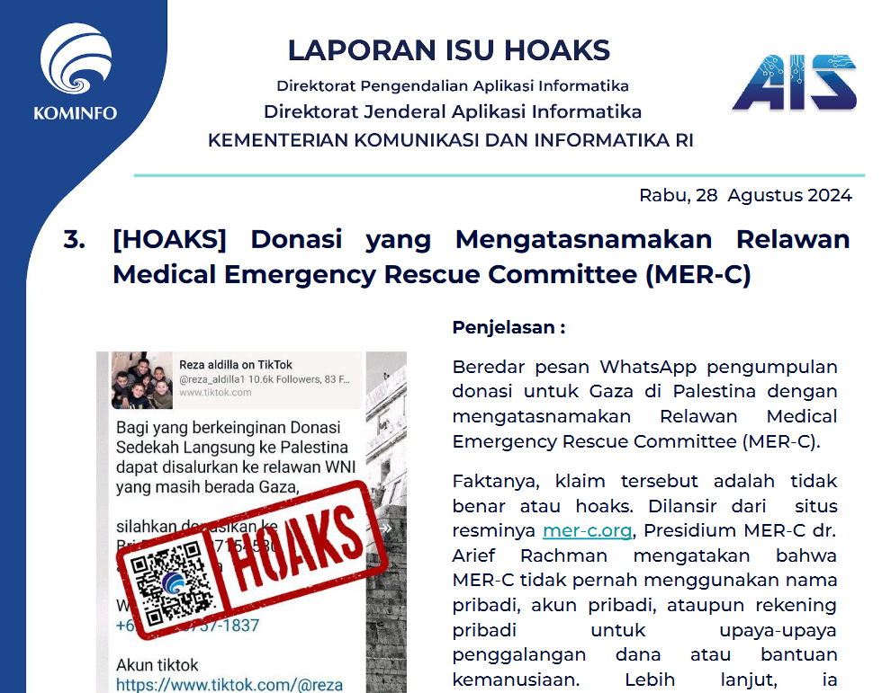 Isu Hoaks 28 Agustus 2024