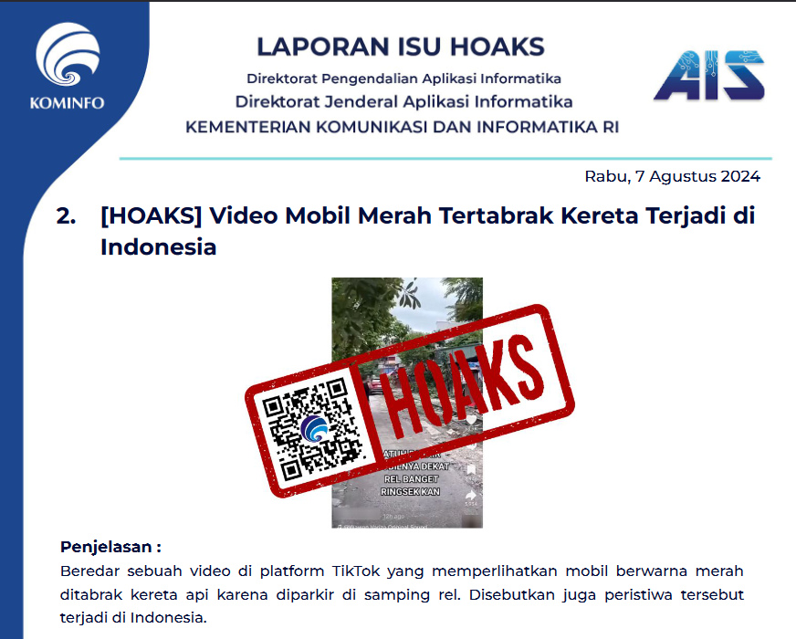 Isu Hoaks 7 Agustus 2024
