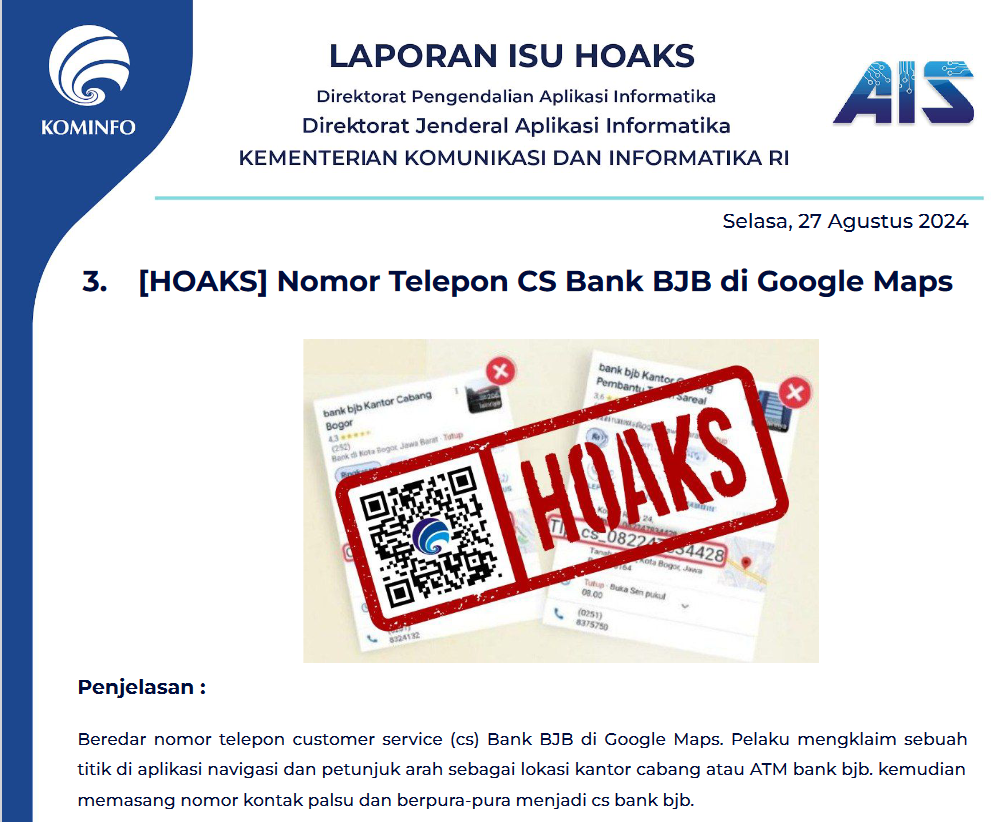 Isu Hoaks & Disinformasi 27 Agustus 2024