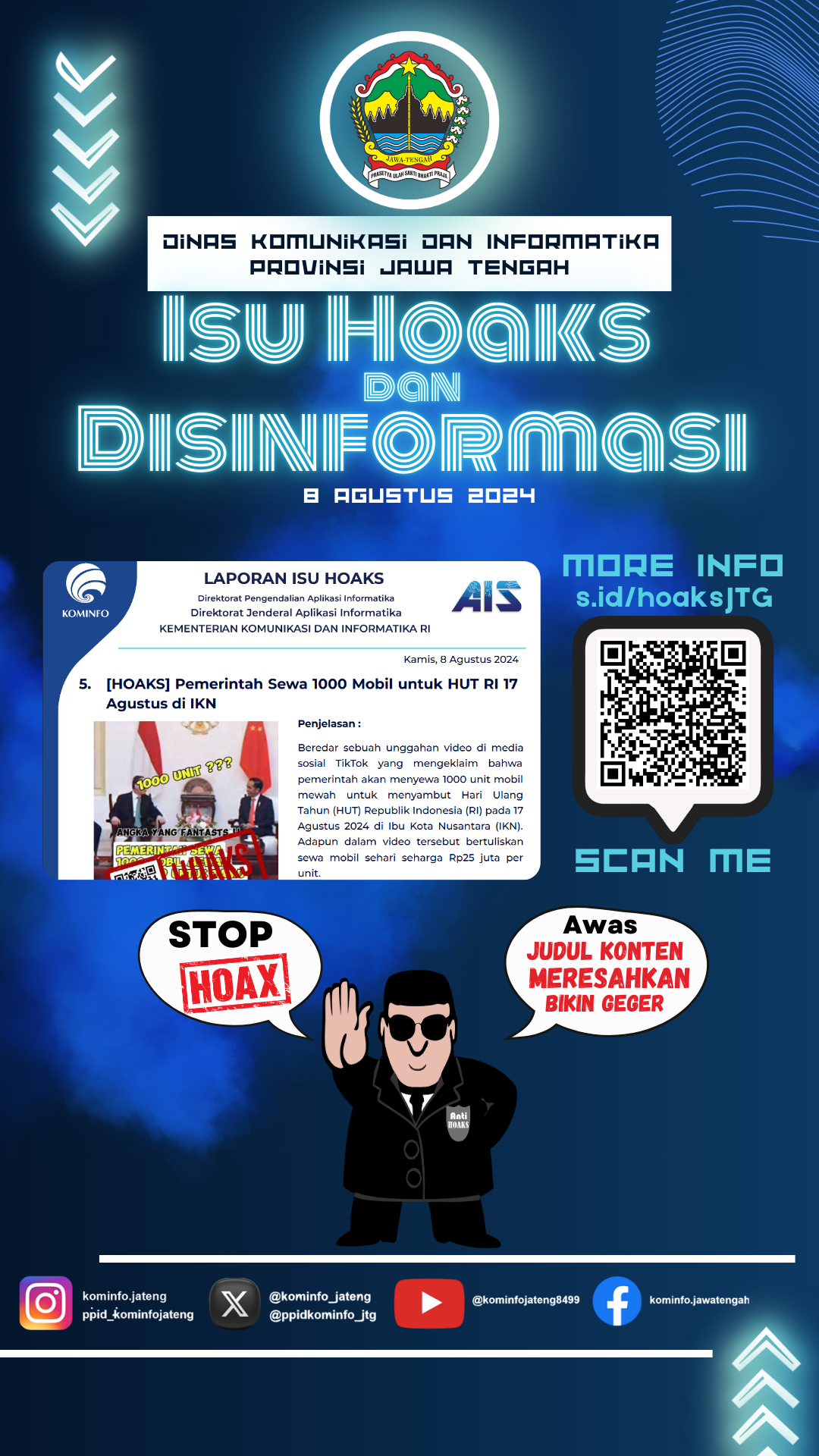 Isu Hoaks & Disinformasi 8 Agustus 2024 Grafis