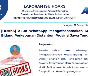 Isu Hoaks 22 September 2024