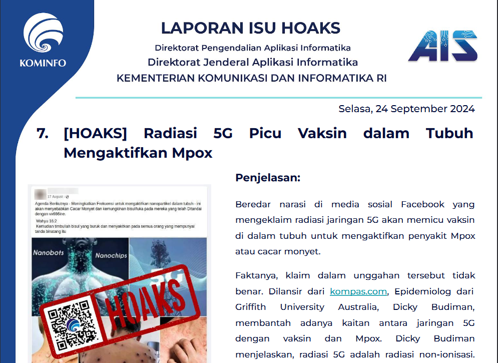 Isu Hoaks 24 September 2024