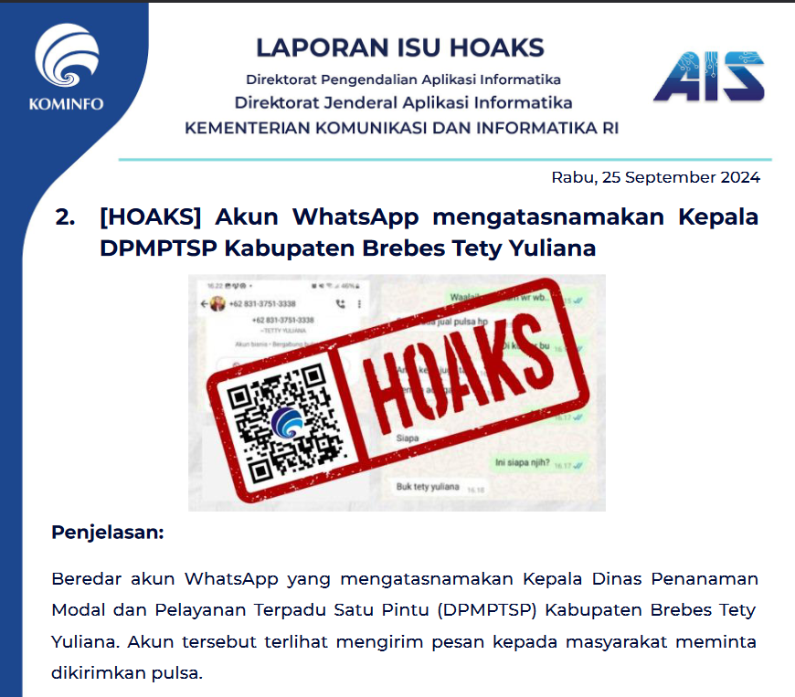 Isu Hoaks 25 September 2024