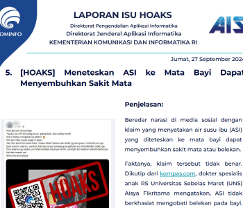 Isu Hoaks 27 September 2024