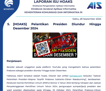 Isu Hoaks 28 September 2024