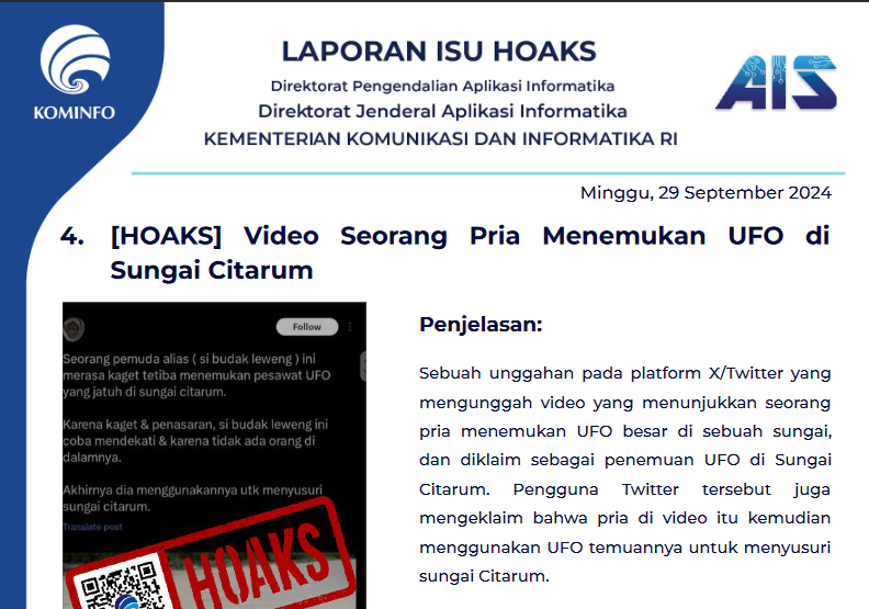 Isu Hoaks 29 September 2024
