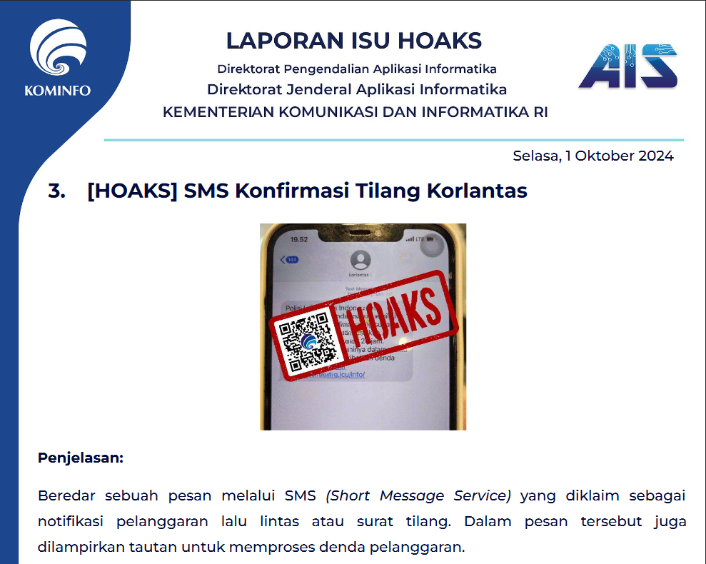 Isu Hoaks 1 Oktober 2024