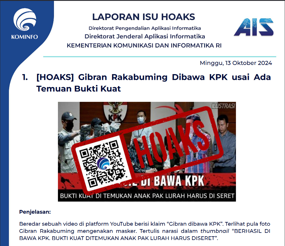 Isu Hoaks 13 Oktober 2024