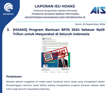Isu Hoaks 30 September 2024